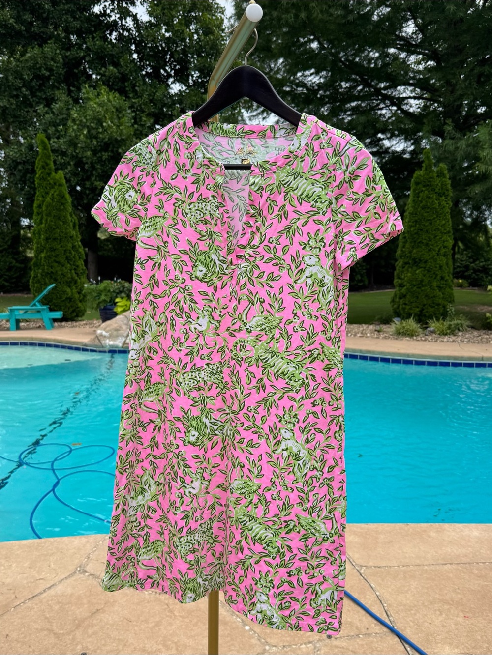 Lilly Pulitzer Pink Short-Sleeve Mini Dress Mane Character Energy NWOT XXS